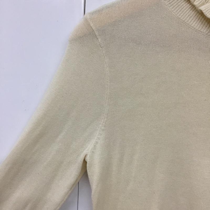 ラルフローレン RALPHLAUREN ニット、セーター 長袖 長袖ニットカットソー フリルカラーカットソー 160cm 無地 アイボリー / アイボリー /  ガールズ USED 古着 中古 10110310