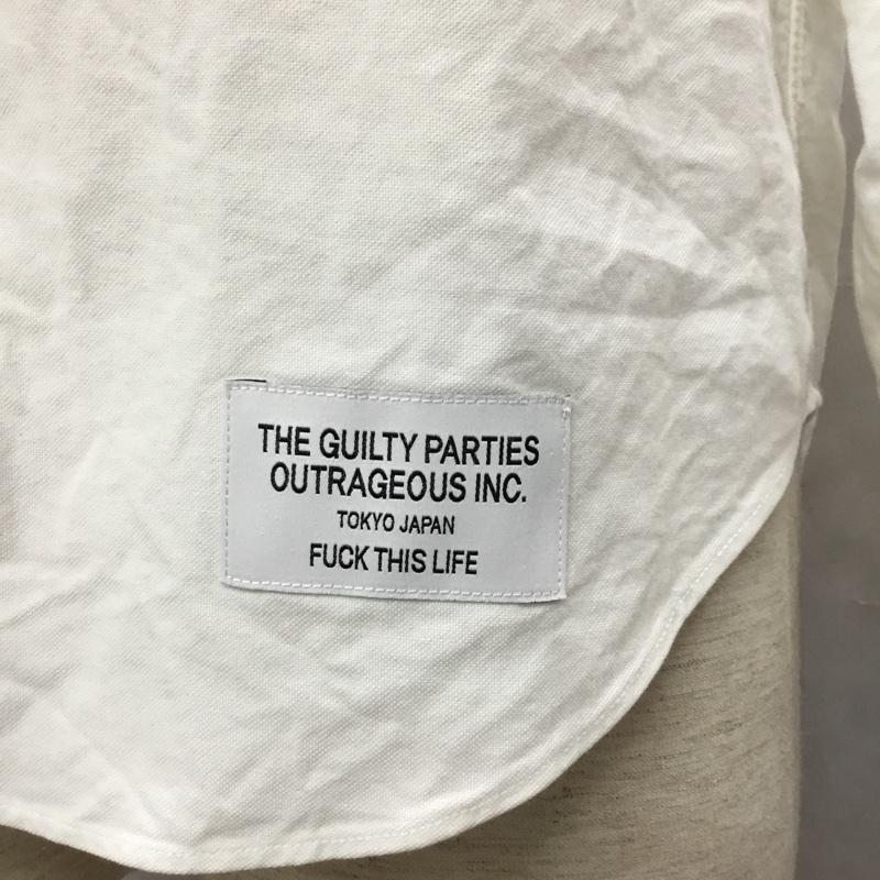 ワコマリア WACKO MARIA シャツ、ブラウス 長袖 長袖シャツ カラーシャツ ポケットシャツ 長袖カットソー ボタンダウンシャツ M プリント 白 / ホワイト /  メンズ USED 古着 中古 10117525