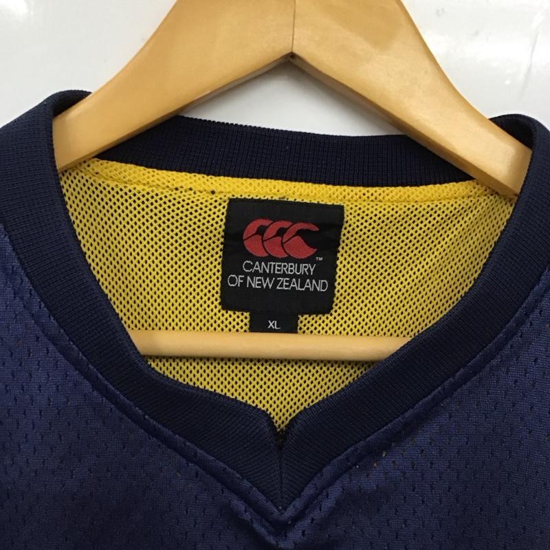 カンタベリー CANTERBURY カットソー 半袖 半袖カットソー Vネック プリントカットソー XL ロゴ、文字 紺 / ネイビー /  メンズ USED 古着 中古 10129030