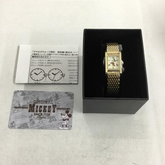 ディズニー Disney 腕時計 アナログ（クォーツ式） MTW-WHT import ミッキーマウス キャラクター 金 / ゴールド /  レディース USED 古着 中古 10145616