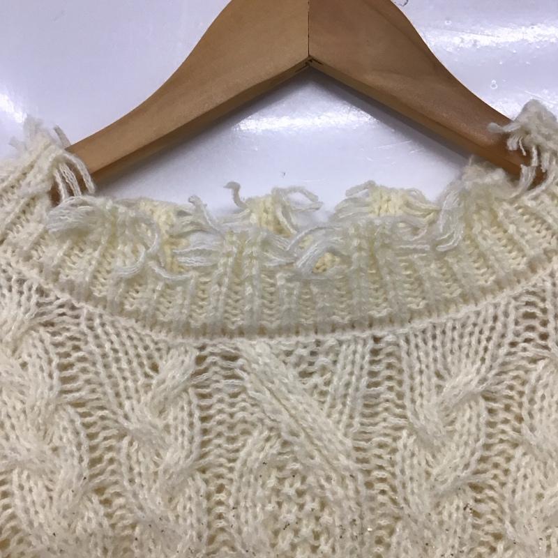 アズールバイマウジー AZUL BY MOUSSY ニット、セーター 長袖 250ham70-224i ダメージ箔グラデーションニットップス 長袖ニット FREE 総柄 白 / ホワイト /  レディース USED 古着 中古 10145173