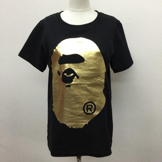 アベイシングエイプ A BATHING APE Tシャツ 半袖 クルーネック XS プリント 黒 / ブラック /  レディース USED 古着 中古 10113809