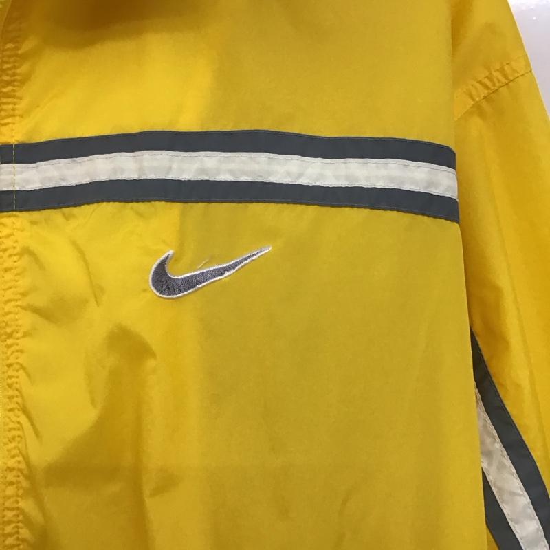 ナイキ NIKE ジャケット、上着 ジャケット、ブレザー ジップアップジャケット ナイロンジャケット アウター スタンドカラー 90s L ロゴ、文字 黄 / イエロー /  メンズ USED 古着 中古 10132160