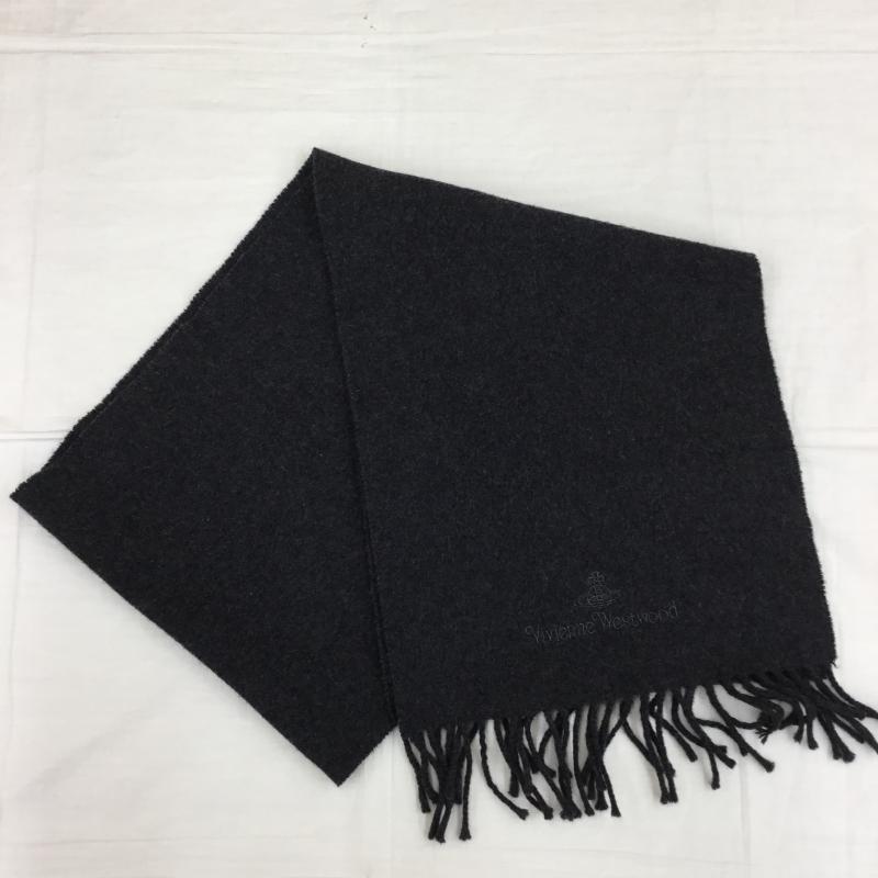 ヴィヴィアンウエストウッド Vivienne Westwood マフラー マフラー ロゴ、文字 黒 / ブラック /  レディース USED 古着 中古 10144519