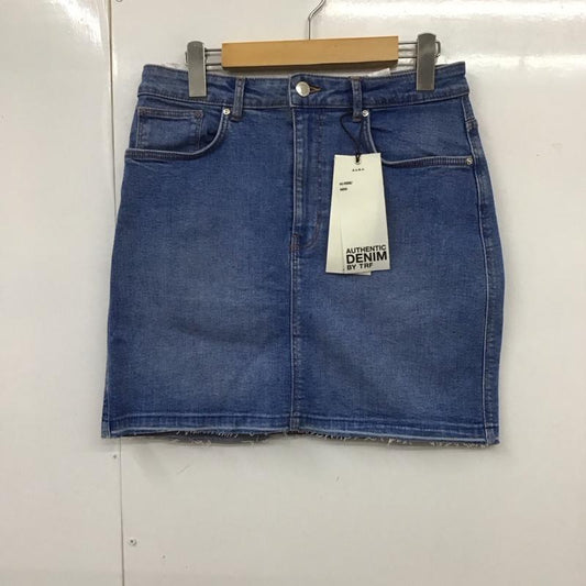ザラ ZARA スカート ひざ丈スカート 9123 007 434 デニムスカート タグ付き ストレッチ L 無地 水色 / ライトブルー /  レディース USED 古着 中古 10129154