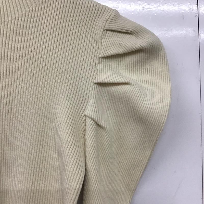 スライ SLY カットソー 長袖 長袖ニットカットソー リブ パフスリーブ FREE 無地 白 / ホワイト /  レディース USED 古着 中古 10142487