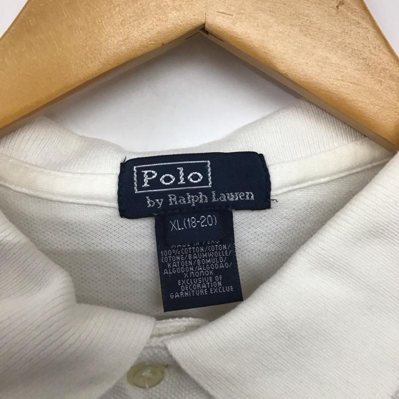 ポロバイラルフローレン Polo by RALPH LAUREN ポロシャツ 長袖 長袖ポロシャツ 長袖カットソー カラーシャツ XL ロゴ、文字 白 / ホワイト /  メンズ USED 古着 中古 10141473