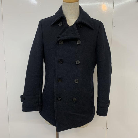 シップス SHIPS コート ピーコート S 無地 紺 / ネイビー /  メンズ USED 古着 中古 10041283