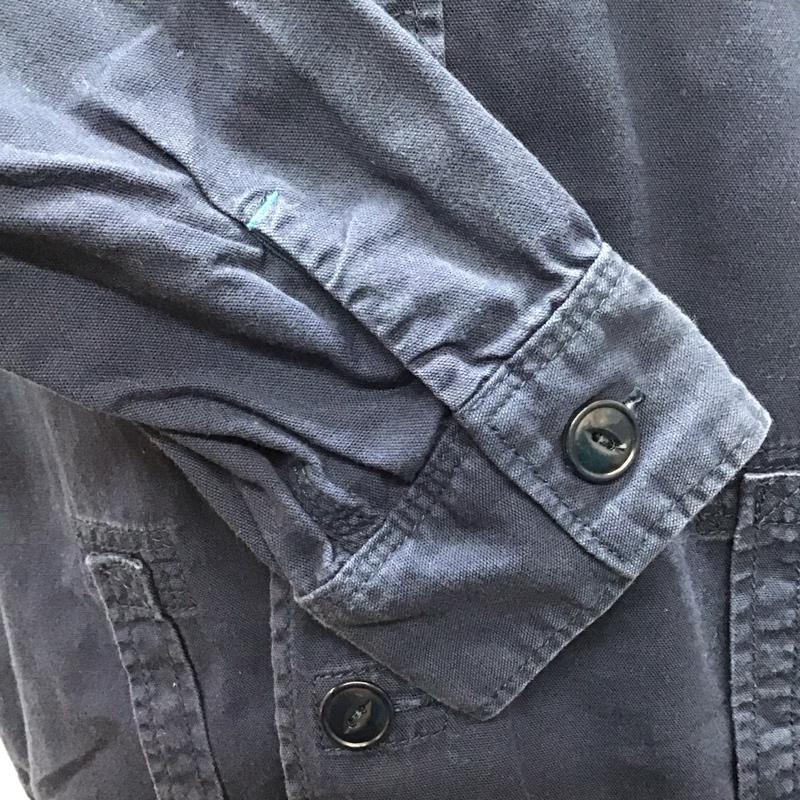 カブー KAVU シャツ、ブラウス 長袖 11864085 日本製 コットン L ロゴ、文字 紺 / ネイビー /  メンズ USED 古着 中古 10121167