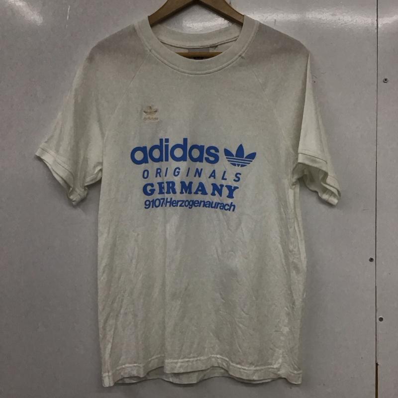 アディダス adidas Tシャツ 半袖 半袖カットソー プリントTシャツ クルーネックカットソー ロゴ、文字 白 / ホワイト /  メンズ USED 古着 中古 10133720