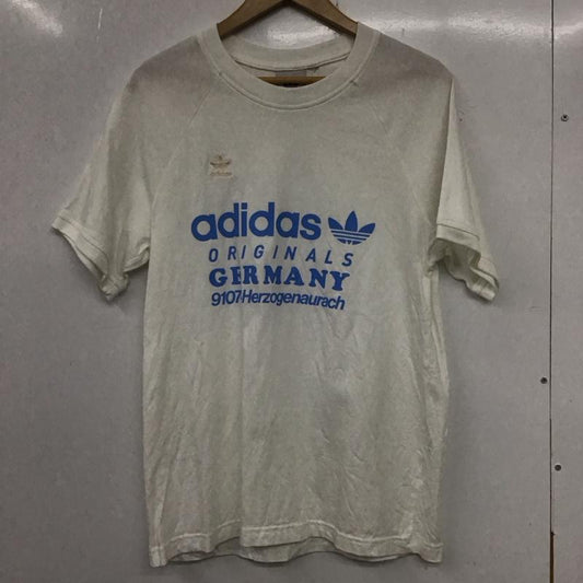 アディダス adidas Tシャツ 半袖 半袖カットソー プリントTシャツ クルーネックカットソー ロゴ、文字 白 / ホワイト /  メンズ USED 古着 中古 10133720