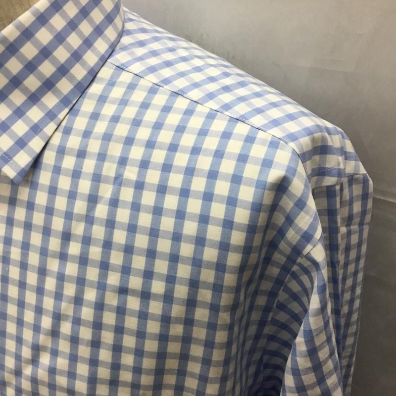 ブルックスブラザーズ BROOKS BROTHERS シャツ、ブラウス 長袖 チェック 白 / ホワイト / X 水色 / ライトブルー /  メンズ USED 古着 中古 10112783