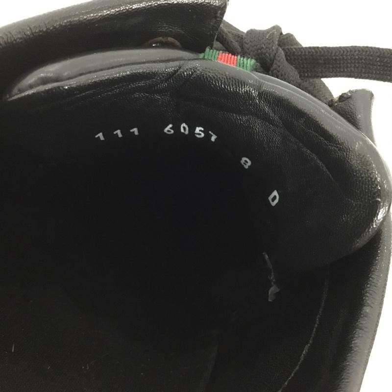 グッチ GUCCI スニーカー スニーカー 111 6057 シェリーライン レザー ロゴ、文字 黒 / ブラック /  メンズ USED 古着 中古 10136383
