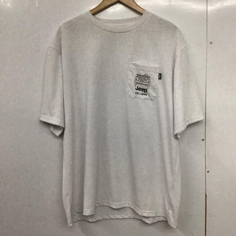 ジープ Jeep Tシャツ 半袖 半袖カットソー プリントTシャツ クルーネックカットソー 0 プリント 白 / ホワイト /  メンズ USED 古着 中古 10148324