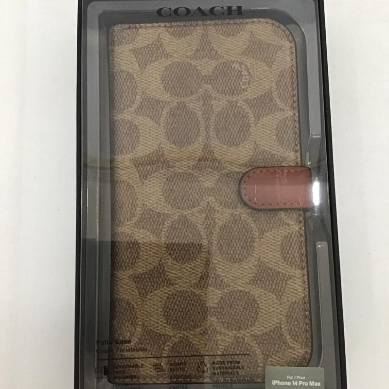 コーチ COACH ファッション小物 ファッション小物 CIPH-125-SCTAN iPhone14 Pro Max Folio Case iPhoneケース 手帳型 総柄 茶 / ブラウン /  レディース USED 古着 中古 10135223