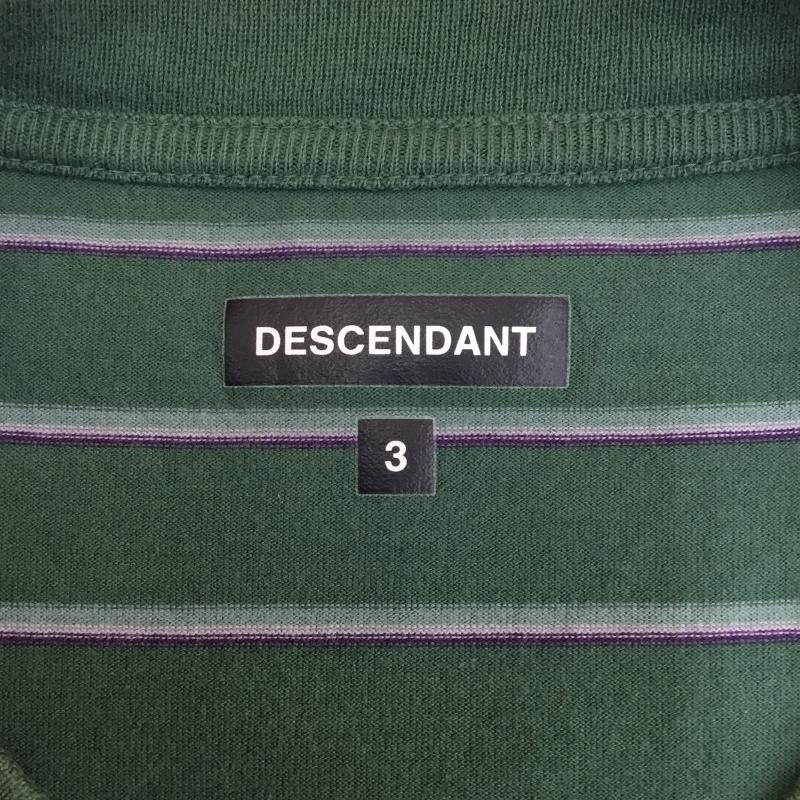 ディセンダント DESCENDANT Tシャツ 半袖 DESCENDANT ディセンダント Tシャツ 3号 ボーダー柄 緑 / グリーン /  メンズ USED 古着 中古 10127858