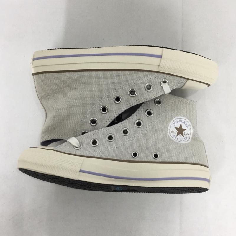 コンバース CONVERSE スニーカー スニーカー 5SC901 ALL STAR 100 HI earth music&ecology 別注 タグ付き 箱有 23.0cm ロゴ、文字 ベージュ / ベージュ / X 紫 / パープル /  レディース USED 古着 中古 10141907