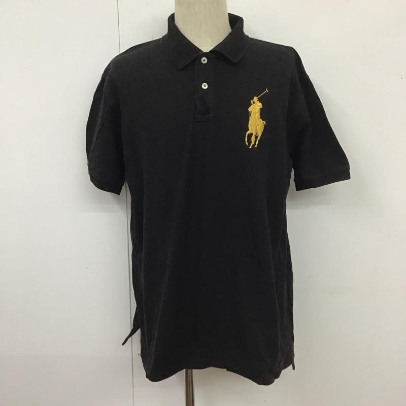 ポロバイラルフローレン Polo by RALPH LAUREN ポロシャツ 半袖 半袖ポロシャツ カラーシャツ 半袖カットソー XXL ロゴ、文字 黒 / ブラック /  メンズ USED 古着 中古 10110424