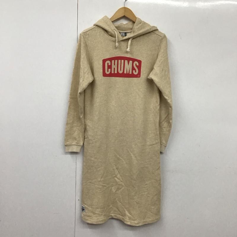 チャムス CHUMS ワンピース ロングスカート M ロゴ、文字 X プリント ベージュ / ベージュ /  レディース USED 古着 中古 10131116