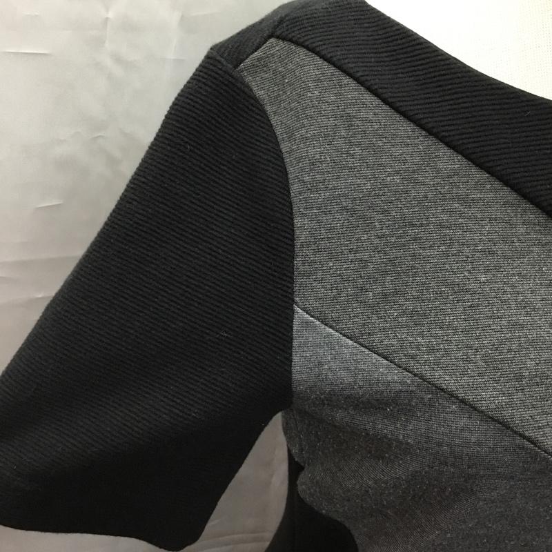アルマーニエクスチェンジ ARMANI EXCHANGE ワンピース ひざ丈スカート 半袖 バックファスナー S 無地 黒 / ブラック / X 灰 / グレー /  レディース USED 古着 中古 10107336