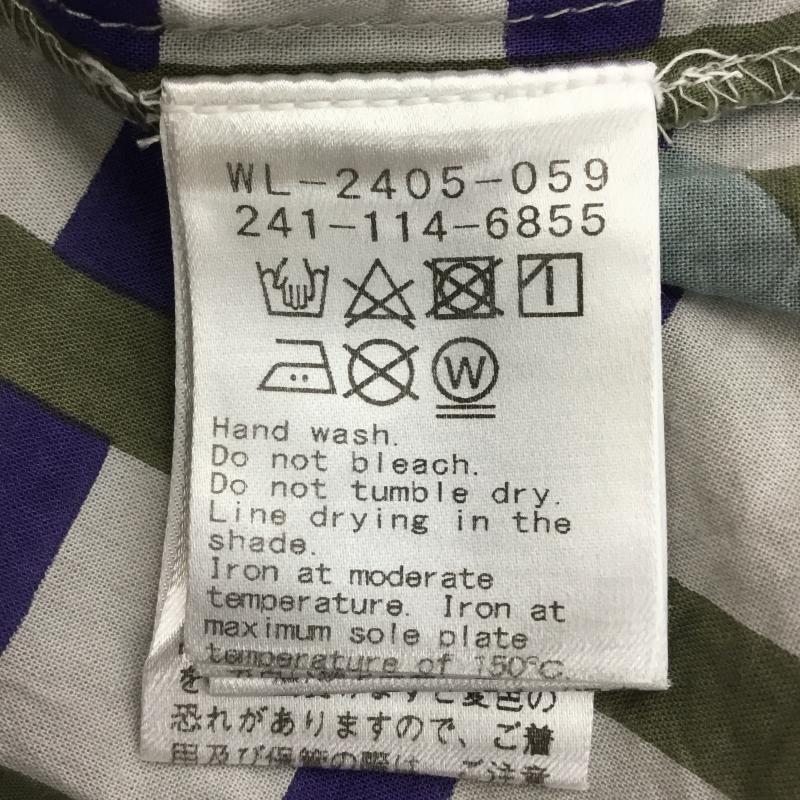 プードゥドゥ poudoudou カットソー 半袖 M チェック 灰 / グレー / X 青 / ブルー /  レディース USED 古着 中古 10141345