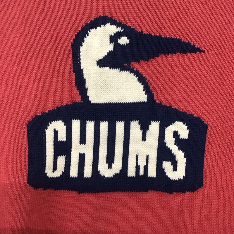 チャムス CHUMS ニット、セーター 長袖 M ロゴ、文字 赤 / レッド /  レディース USED 古着 中古 10143009