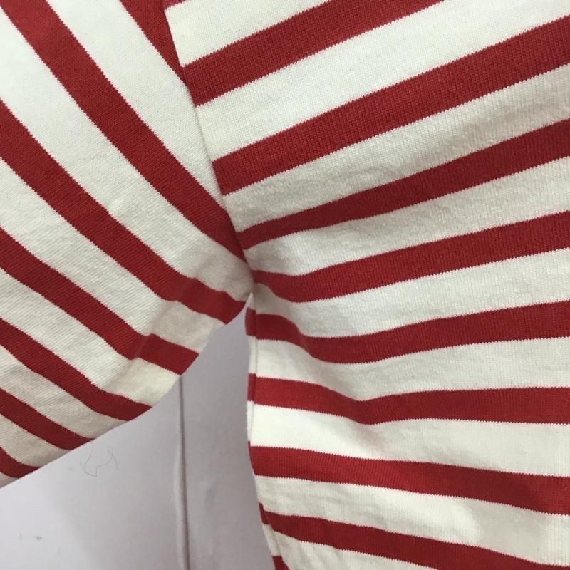 ガーゼ Gauze ワンピース ロングスカート 長袖ロングワンピース サイドスリットワンピース ボーダースカート ボーダー柄 白 / ホワイト / X 赤 / レッド /  レディース USED 古着 中古 10109956