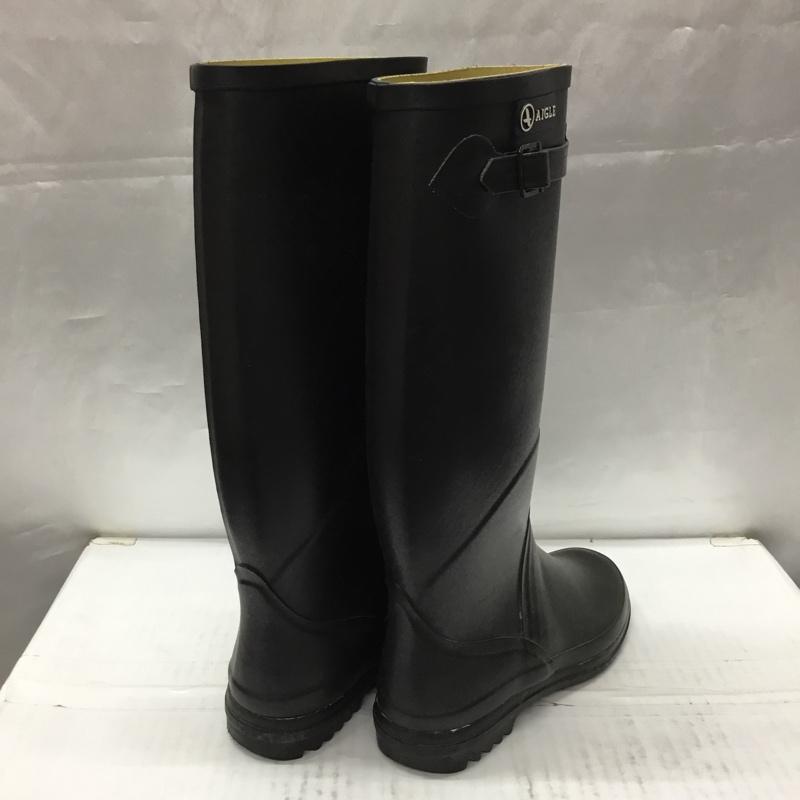 エーグル AIGLE 長靴、レインシューズ 長靴、レインシューズ 101032 レインブーツ 35 ロゴ、文字 黒 / ブラック /  レディース USED 古着 中古 10106522