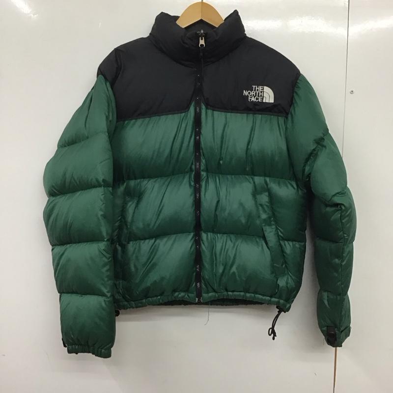 ザノースフェイス THE NORTH FACE ジャケット、上着 ジャンパー、ブルゾン nf003as ダウンジャケット アウター ジップアップジャケット M ロゴ、文字 黒 / ブラック / X 緑 / グリーン /  メンズ USED 古着 中古 10138153