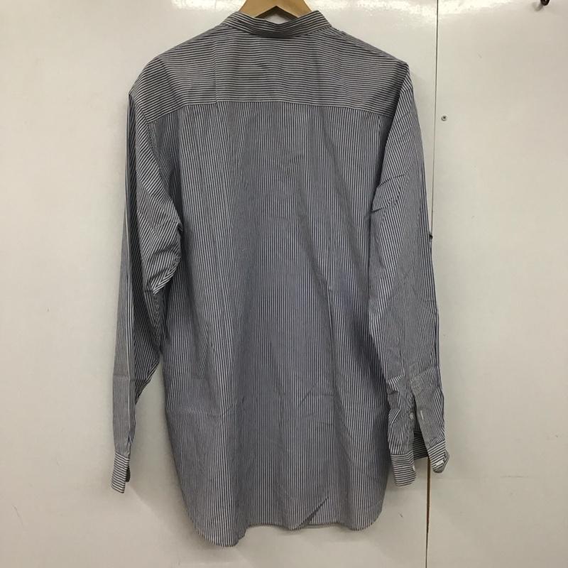 パパス PAPAS シャツ、ブラウス 長袖 長袖シャツ ストライプシャツ カラーシャツ L ストライプ 白 / ホワイト / X 青 / ブルー /  メンズ USED 古着 中古 10141024