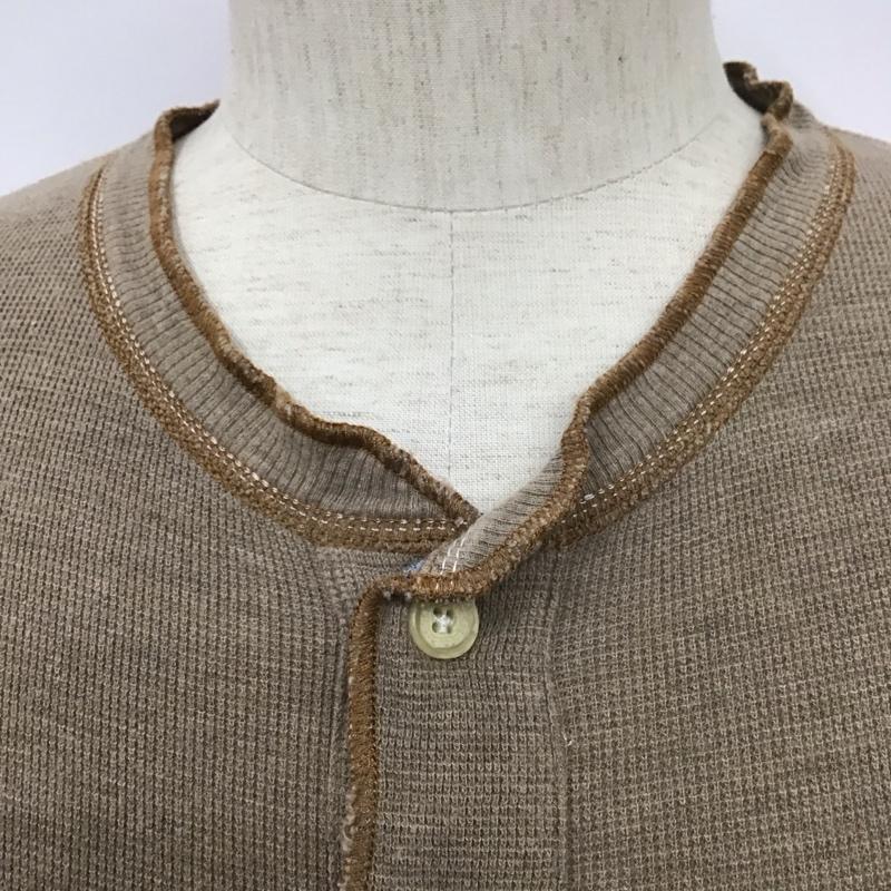 ディーゼル DIESEL Tシャツ 半袖 ヘンリーネック S ロゴ、文字 茶 / ブラウン /  メンズ USED 古着 中古 10110832