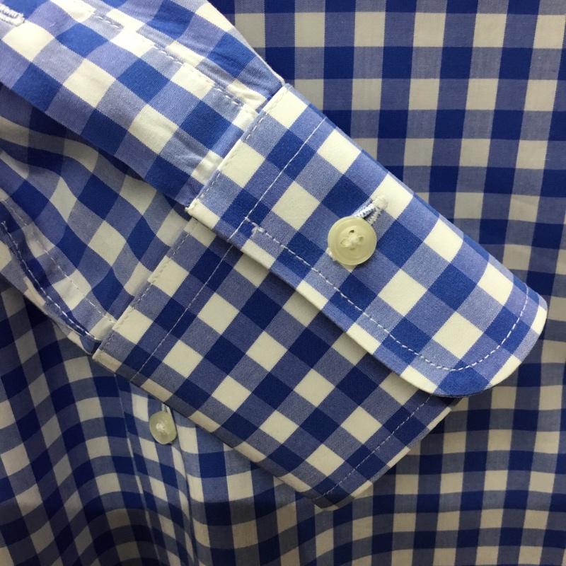 バーニーズ ニューヨーク BARNEYS NEWYORK シャツ、ブラウス 長袖 長袖シャツ カラーシャツ 長袖カットソー チェックシャツ M チェック 白 / ホワイト / X 青 / ブルー /  メンズ USED 古着 中古 10119401