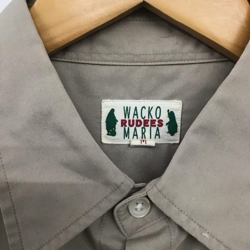ワコマリア WACKO MARIA シャツ、ブラウス 半袖 半袖シャツ プリントシャツ ポケットシャツ M ロゴ、文字 ベージュ / ベージュ /  メンズ USED 古着 中古 10141860