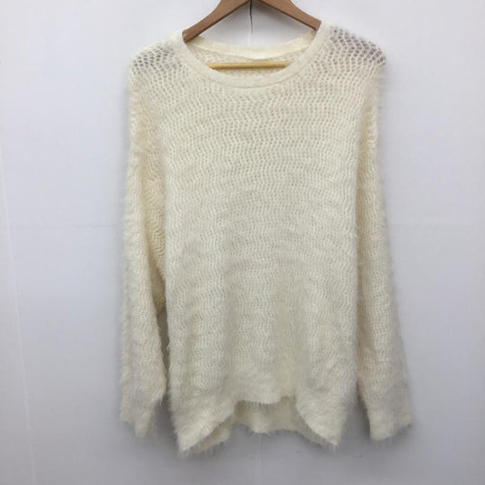 アース ミュージックアンドエコロジー Lee×earth music&ecology ニット、セーター 長袖 FREE 無地 アイボリー / アイボリー /  レディース USED 古着 中古 10138238