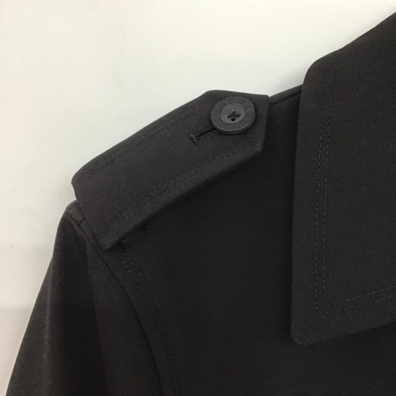 バーバリーブラックレーベル BURBERRY BLACK LABEL コート コート一般 ロングコート カラージャケット アウター ダブルジャケット L 無地 黒 / ブラック /  メンズ USED 古着 中古 10146016