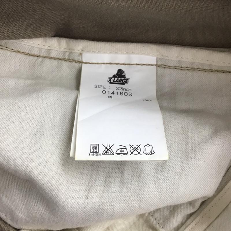 エクストララージ XLARGE パンツ ワークパンツ、ペインターパンツ 七分丈パンツ ショートパンツ ワイドパンツ 32インチ ロゴ、文字 ベージュ / ベージュ /  メンズ USED 古着 中古 10148580