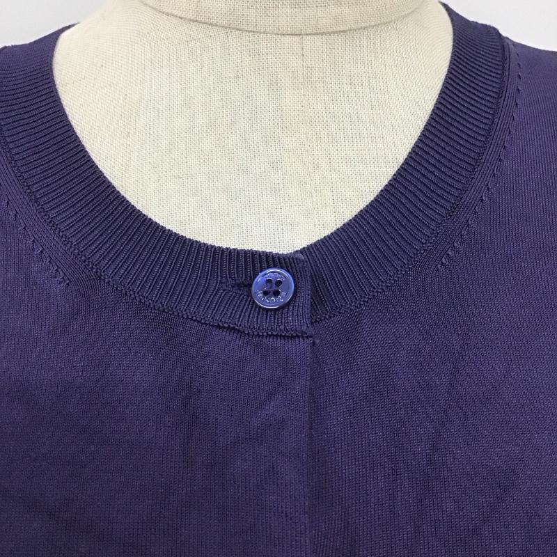 マークジェイコブス MARCJACOBS カーディガン 長袖 N623C02RE21 クルーネック クロップド丈 M ロゴ、文字 紺 / ネイビー /  レディース USED 古着 中古 10109657