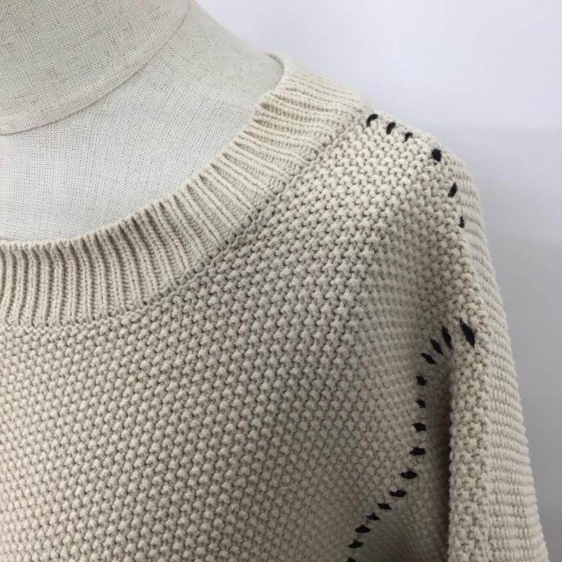 ローリーズファーム LOWRYS FARM ニット、セーター 長袖 LF623506AD ステッチ 2 無地 ベージュ / ベージュ /  レディース USED 古着 中古 10122672