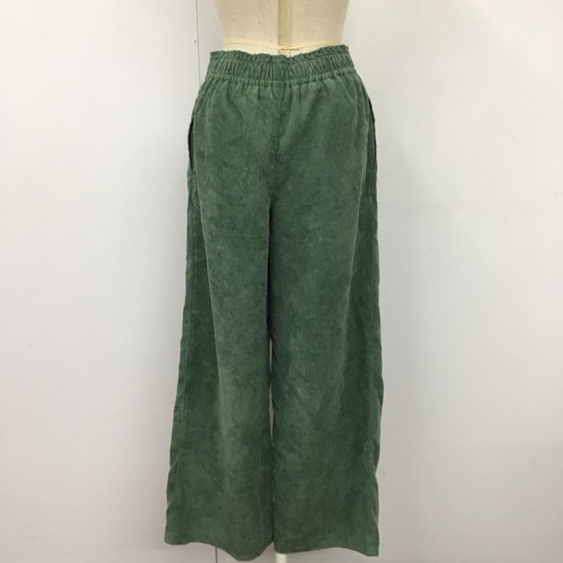 アズールバイマウジー AZUL BY MOUSSY パンツ ワークパンツ、ペインターパンツ 250dss31-151b CORDUROYWIDEPT ワイドパンツ コーデュロイパンツ M 無地 緑 / グリーン /  レディース USED 古着 中古 10114481