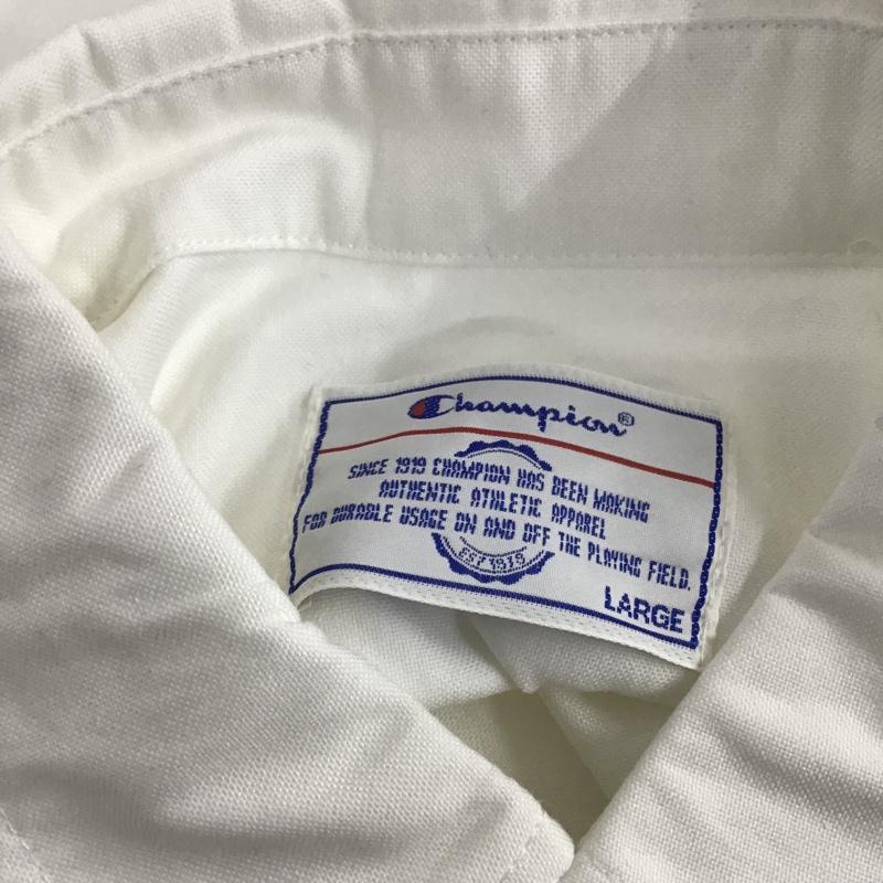 チャンピオン Champion シャツ、ブラウス 長袖 ボタンダウンシャツ L 無地 白 / ホワイト /  メンズ USED 古着 中古 10106078