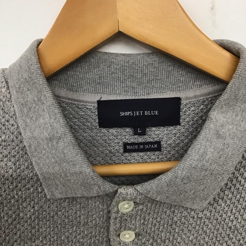 シップスジェットブルー SHIPS JET BLUE ポロシャツ 半袖 半袖ポロシャツ カラーシャツ 半袖カットソー L 無地 灰 / グレー /  メンズ USED 古着 中古 10139889