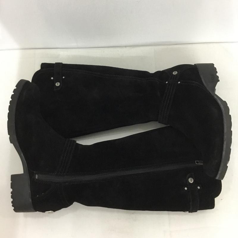 アグ UGG ブーツ 一般 3051 ロングブーツ サイドファスナー 24cm 24.0cm ロゴ、文字 黒 / ブラック /  レディース USED 古着 中古 10140027