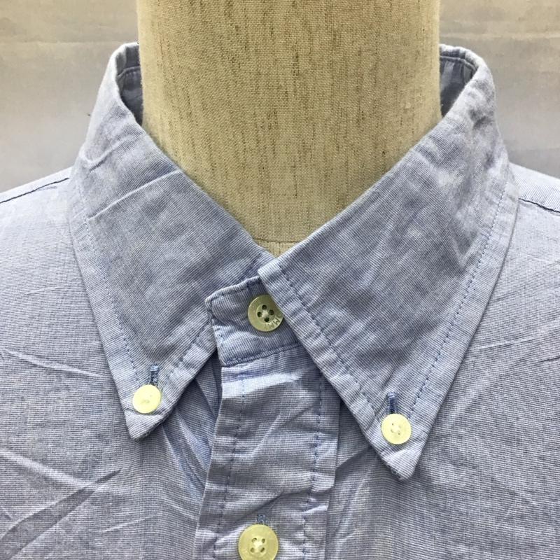 トミーヒルフィガー TOMMY HILFIGER シャツ、ブラウス 長袖 長袖シャツ カラーシャツ ポケットシャツ 長袖カットソー ボタンダウンシャツ XL ロゴ、文字 青 / ブルー /  メンズ USED 古着 中古 10118549