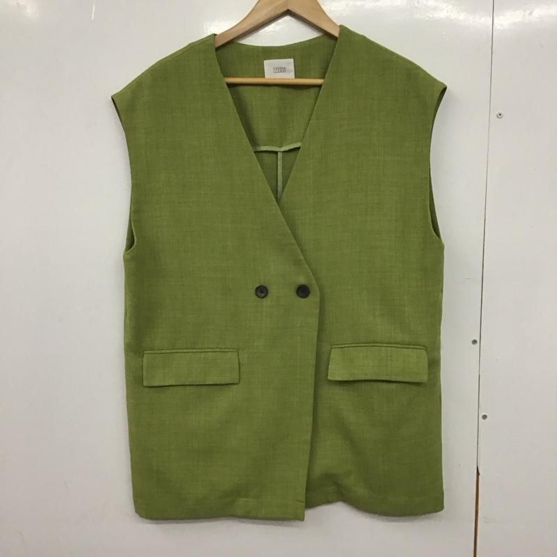 ローリーズファーム LOWRYS FARM ベスト ベスト ベスト ノースリーブカットソー 前ボタン FREE 無地 薄緑 / ライトグリーン /  レディース USED 古着 中古 10147670