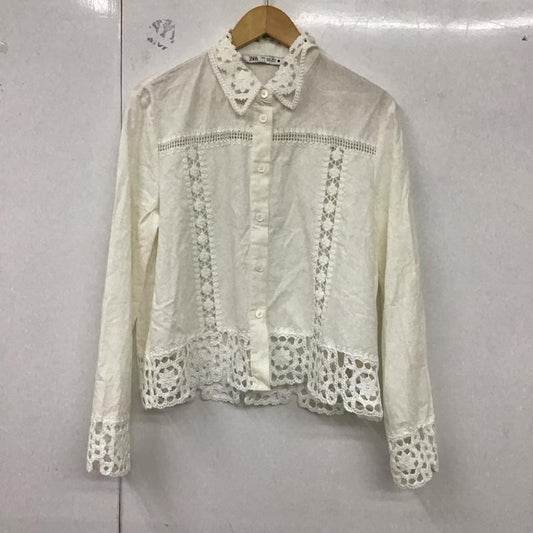 ザラ ZARA シャツ、ブラウス 長袖 M 無地 白 / ホワイト /  レディース USED 古着 中古 10129836