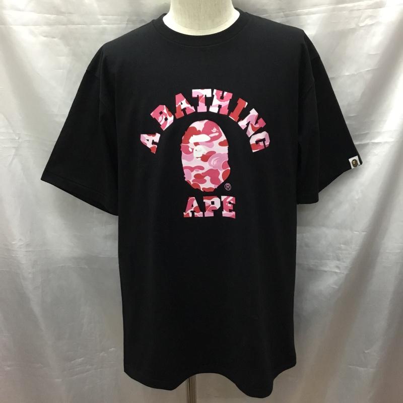 アベイシングエイプ A BATHING APE Tシャツ 半袖 半袖カットソー プリントTシャツ クルーネックカットソー XL プリント 黒 / ブラック /  メンズ USED 古着 中古 10117531