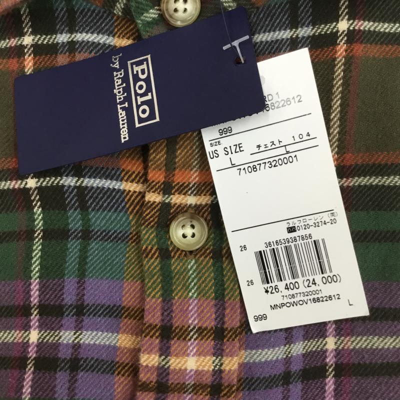 ポロラルフローレン POLO RALPH LAUREN シャツ、ブラウス 長袖 L チェック 茶 / ブラウン / X 橙 / オレンジ / X 緑 / グリーン / X 紫 / パープル /  メンズ USED 古着 中古 10119974