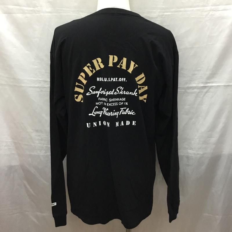 ペイデイ PAYDAY Tシャツ 長袖 3212-599-2286-0970 ロンT タグ付き バックプリント L ロゴ、文字 黒 / ブラック /  メンズ USED 古着 中古 10121235