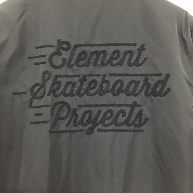 エレメント ELEMENT ジャケット、上着 ジャケット、ブレザー ナイロンジャケット カジュアルジャケット アウター スカジャン L ロゴ、文字 黒 / ブラック /  メンズ USED 古着 中古 10141750