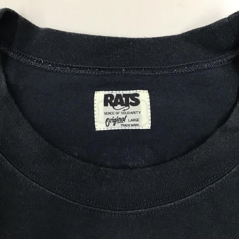 ラッツ RATS Tシャツ 半袖 21RT-0601 バックプリント BIG LOGO L ロゴ、文字 黒 / ブラック /  メンズ USED 古着 中古 10118034